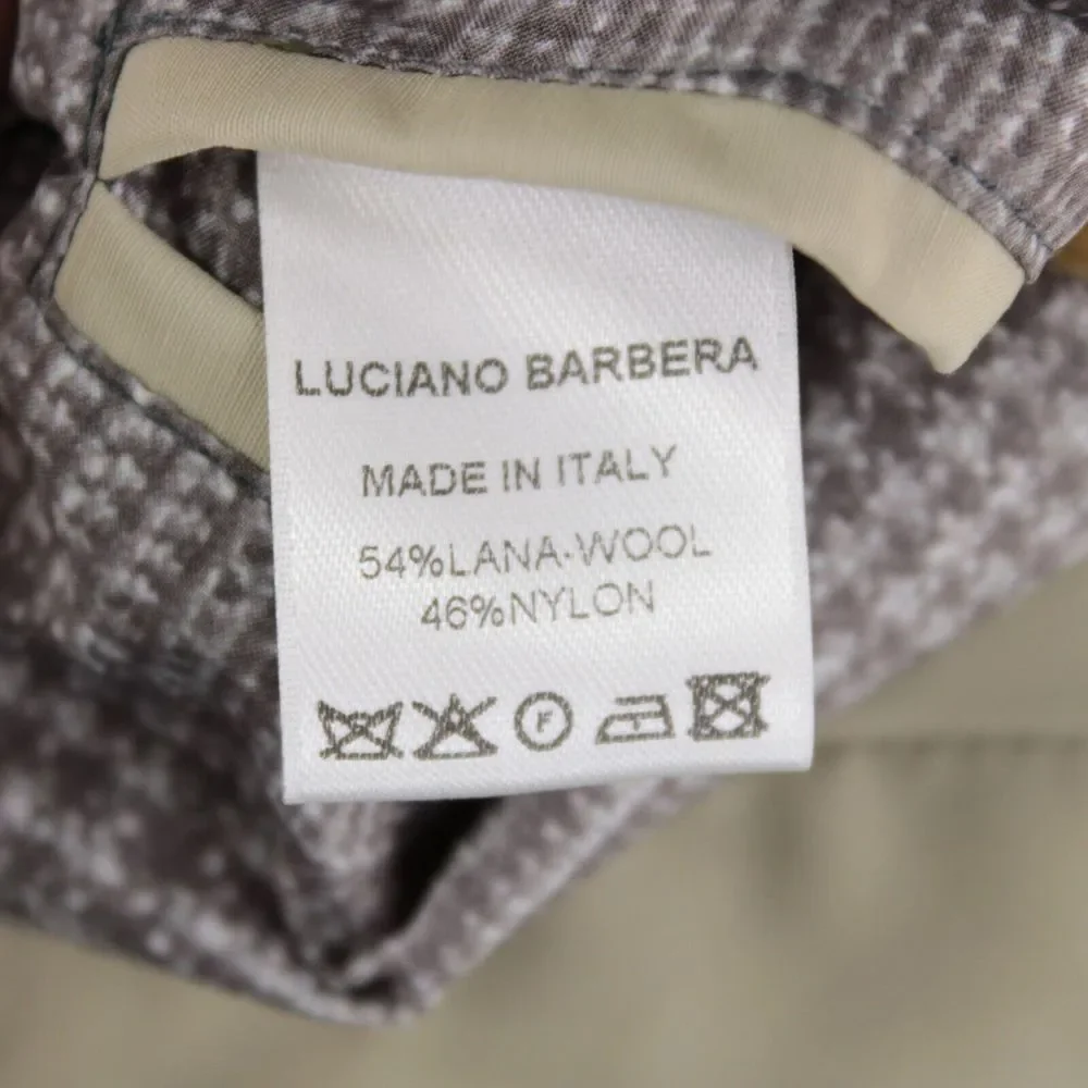 Luciano Barbera NWD Wool Blend Trench / Overcoat Size 50 (40 US) Solid Light Tan - Picture 11 of 14